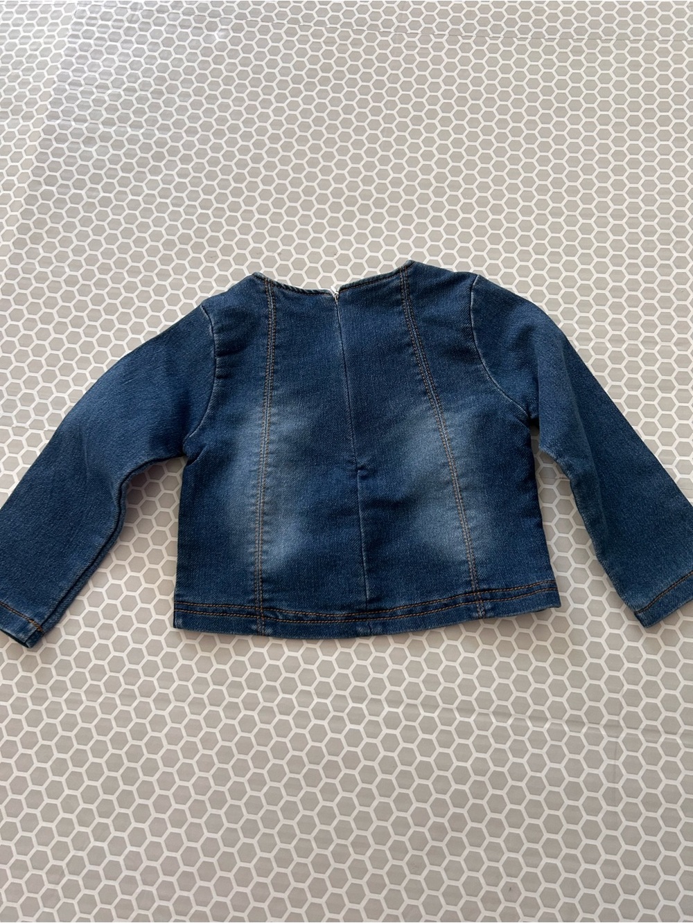 Navy Denim 3-Piece Outfit with White Floral Lace. Size 3T - Picture 9 of 11